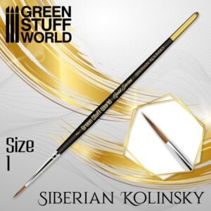 Green Stuff World    GOLD SERIES Siberian Kolinsky Brush - Size 1 - 8436574507171ES - 8436574507171
