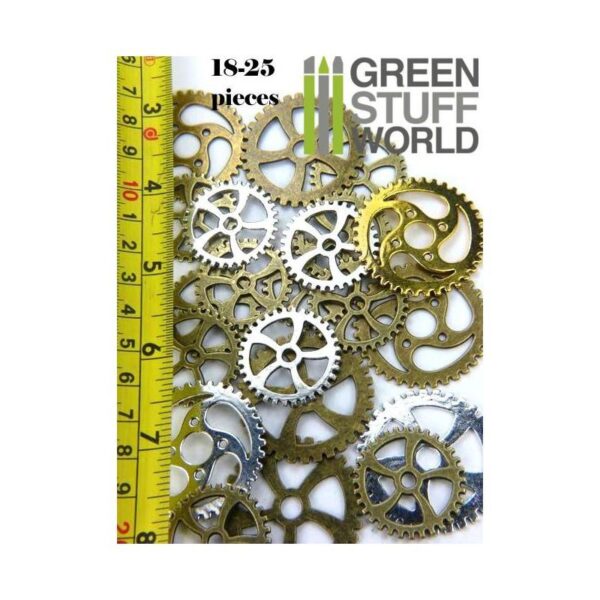 Green Stuff World    SteamPunk SPIRAL GEARS & COGS Beads 85gr XL size - 8436554366521ES - 8436554366521