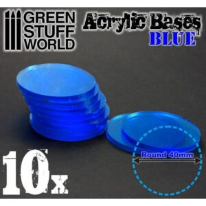 Green Stuff World    Acrylic Bases - Round 40 mm CLEAR BLUE - 8436554367955ES - 8436554367955