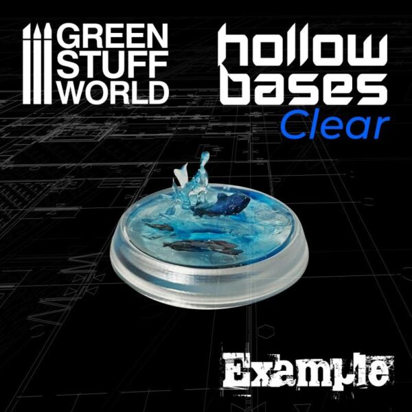 Green Stuff World    Transparent Hollow Plastic Bases - ROUND 25mm - 8435646504100ES - 8435646504100
