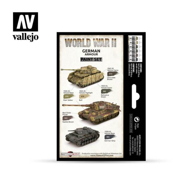 Vallejo    AV Vallejo Model Color Set - WWII German Armour (6) - VAL70205 - 8429551702058
