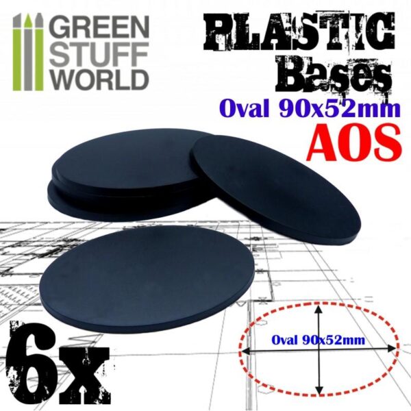 Green Stuff World    Plastic Bases - Oval Pill 90x52mm AOS - 8436574503906ES - 8436574503906