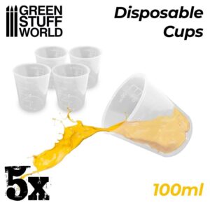 Green Stuff World    5x Disposable Measuring Cups 100ml - 8436574508123ES - 8436574508123