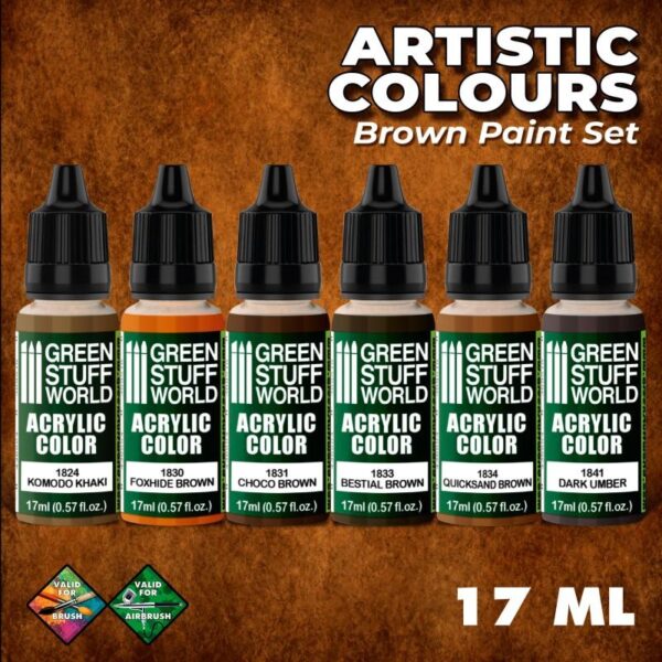 Green Stuff World    Paint Set - Brown - 8436574506181ES - 8436574506181