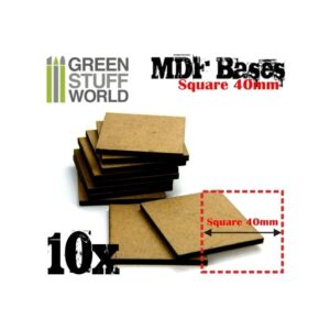 Green Stuff World    MDF Bases - Square 40 mm - 8436554366439ES - 8436554366439
