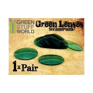 Green Stuff World    1x pair LENSES for Steampunk Goggles - Color GREEN - 8436554361977ES - 8436554361977