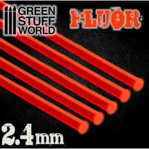 Green Stuff World    Acrylic Rods - Round 2.4 mm Fluor RED-ORANGE - 8436554367535ES - 8436554367535