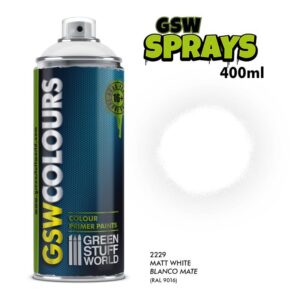 Green Stuff World    SPRAY Primer Colour Matt White 400ml - 8436574505887ES - 8436574505887