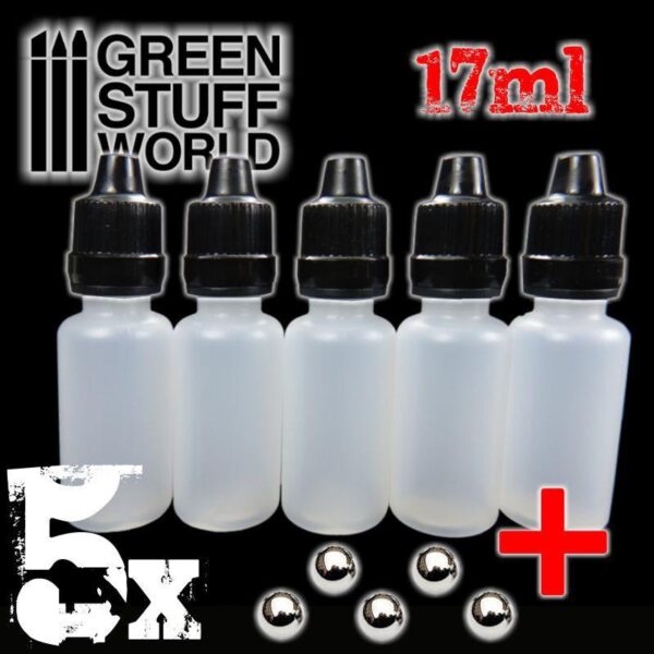 Green Stuff World    Spare Paint Pots for mixes with Mixing Balls (17ml) - 8436554367733ES - 8436554367733