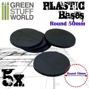Green Stuff World    Plastic Bases - Round 50 mm BLACK - 8436574503234ES - 8436574503234