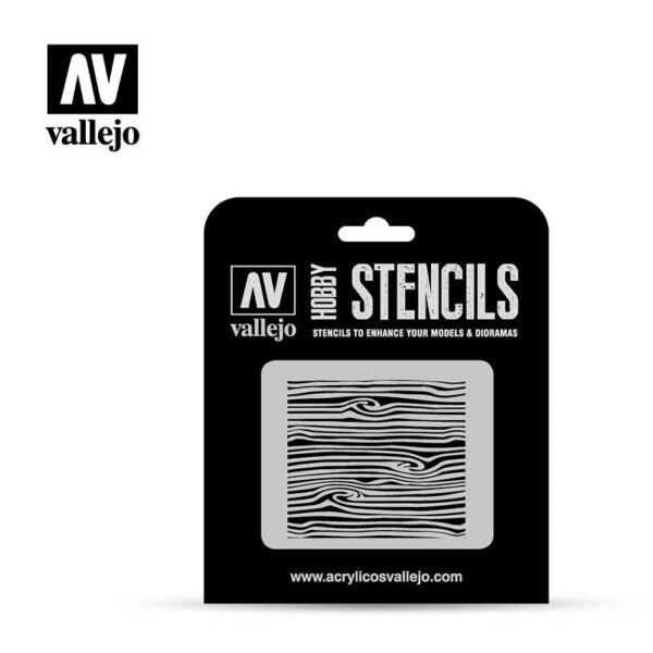 Vallejo    AV Vallejo Stencils - 1:35 Wood Texture No. 2 - VALST-TX007 - 8429551986694