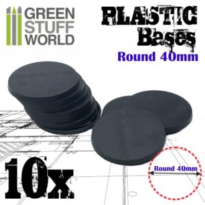 Green Stuff World    Plastic Bases - Round 40 mm BLACK - 8436574503227ES - 8436574503227