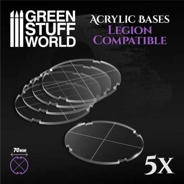 Green Stuff World    Acrylic Bases - Round 70 mm - 8435646502502ES - 8435646502502