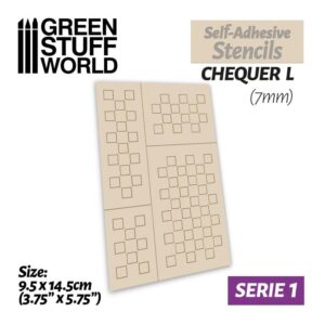 Green Stuff World    Self-adhesive stencils - Chequer L - 7mm - 8436574500028ES - 8436574500028