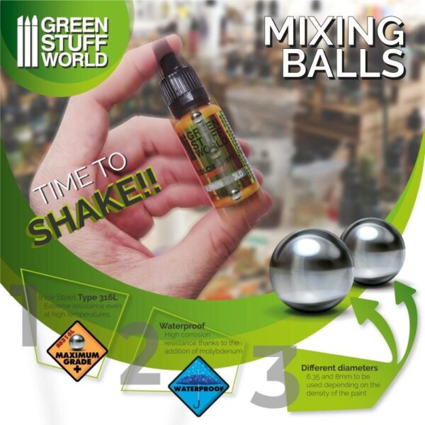 Green Stuff World    Mixing Paint Steel Bearing Balls in 6.35mm - 8436554365296ES - 8436554365296