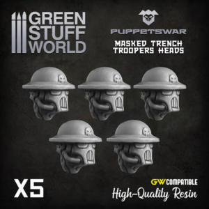Green Stuff World    Masked Trench Troopers heads - 5904873420390ES - 5904873420390