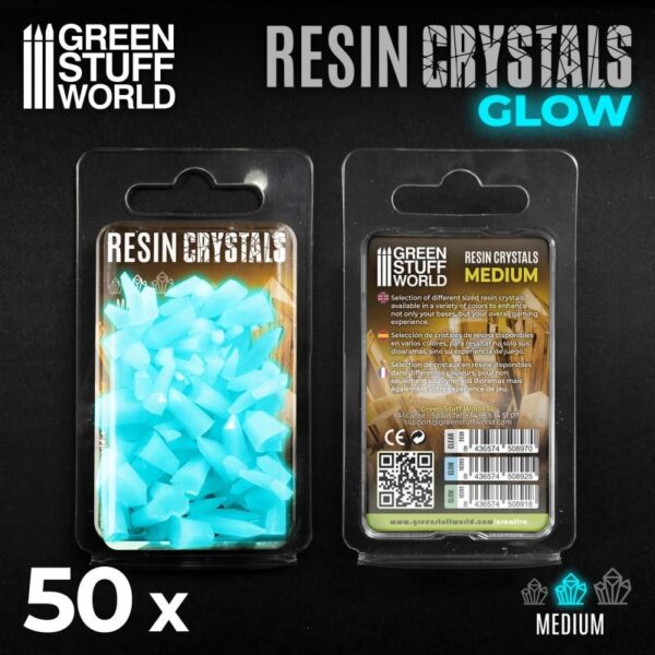 Green Stuff World    AQUA TURQUOISE GLOW Resin Crystals - Medium - 8436574508925ES - 8436574508925