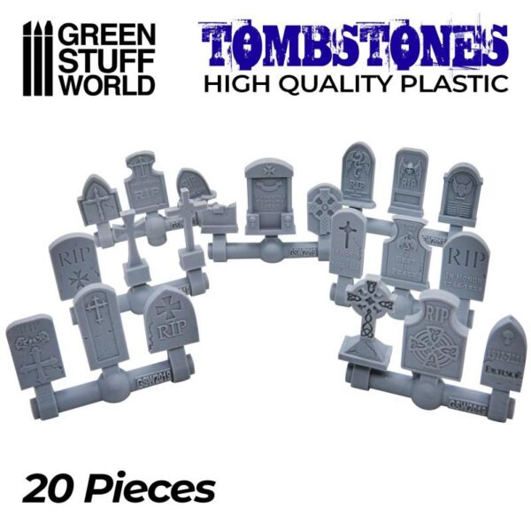 Green Stuff World    20x Gravestones Plastic Set - 8436574505481ES - 8436574505481