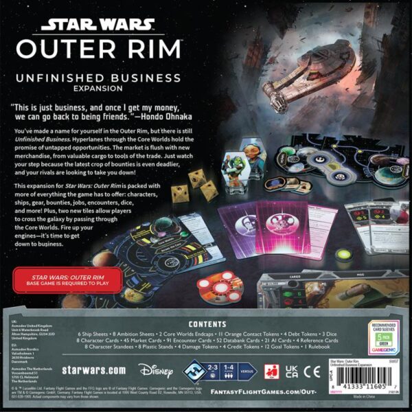 Atomic Mass Star Wars: Outer Rim   Star Wars Outer Rim: Unfinished Business Expansion - FFGSW07 - 841333116057