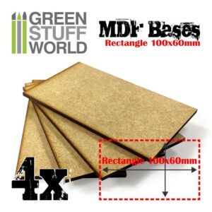 Green Stuff World    MDF Bases - Rectangle 100x60mm - 8435646501611ES - 8435646501611