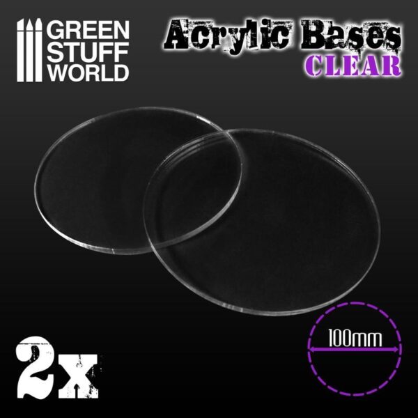 Green Stuff World    Acrylic Bases - Round 100 mm CLEAR - 8436574509236ES - 8436574509236