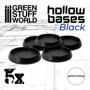 Green Stuff World    Hollow Plastic Bases - BLACK 50mm - 8435646508276ES - 8435646508276