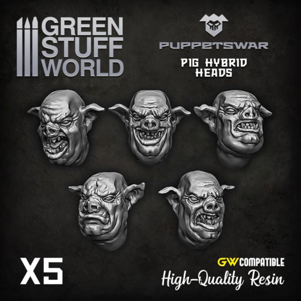 Green Stuff World    Pig Hybrid Heads - 5904873422080ES - 5904873422080