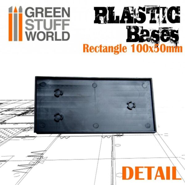 Green Stuff World    Plastic Bases - Rectangle 100x50mm - 8436574503333ES - 8436574503333