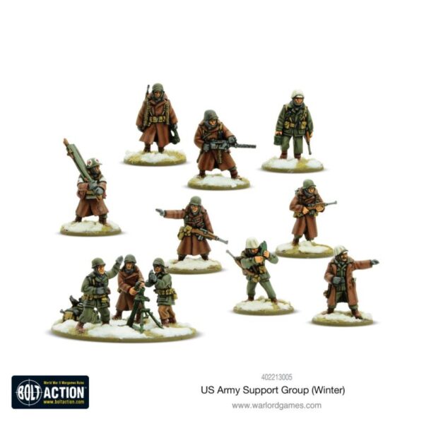 Warlord Games Bolt Action   US Army Winter Support Group (HQ, Mortar & MMG) - 402213005 - 5060572506725