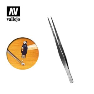 Vallejo    AV Vallejo Tools - Straight Tip S/Steel Tweezers 175mm - VALT12008 - 8429551930529