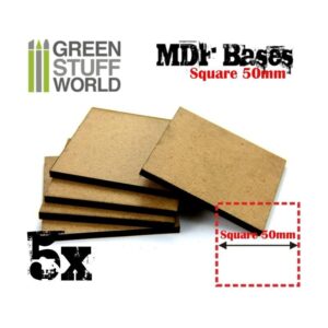 Green Stuff World    MDF Bases - Square 50 mm - 8436554366446ES - 8436554366446