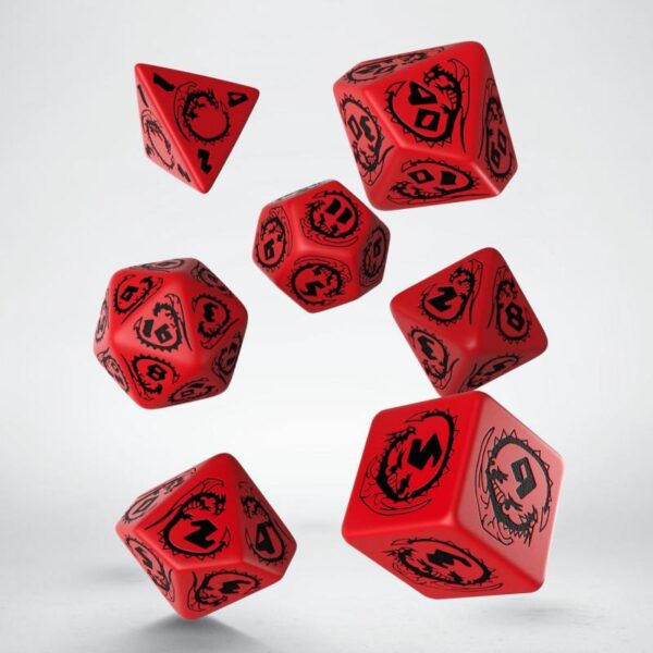 Q-Workshop    Dragons Red & black Dice Set (7) - SDRA04 - 5907814951663