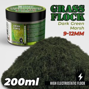 Green Stuff World    Static Grass Flock 9-12mm - DARK GREEN MARSH - 200 ml - 8435646506692ES - 8435646506692