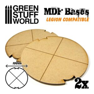 Green Stuff World    MDF Bases - Round 100mm (Legion) - 8435646502311ES - 8435646502311