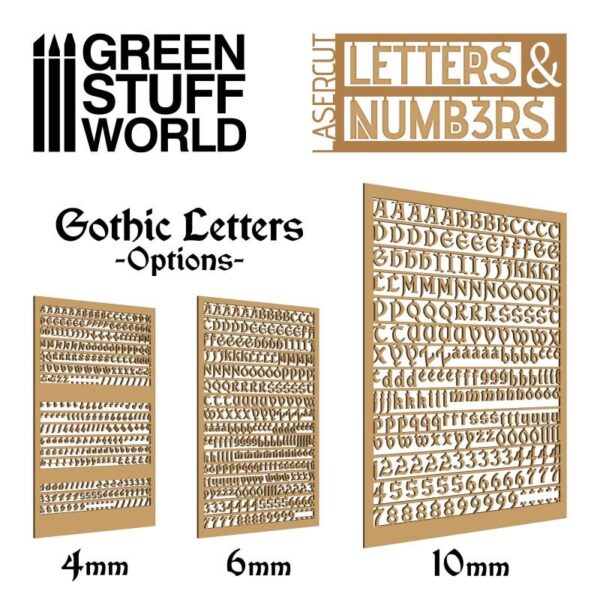 Green Stuff World    Letters and Numbers 10mm GOTHIC - 8435646501314ES - 8435646501314