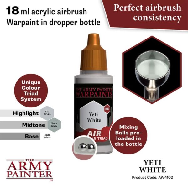 The Army Painter    Warpaint Air: Yeti White - APAW4102 - 5713799410282