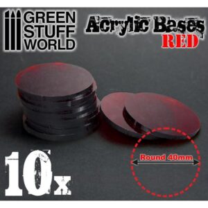 Green Stuff World    Acrylic Bases - Round 40 mm CLEAR RED - 8436554367962ES - 8436554367962