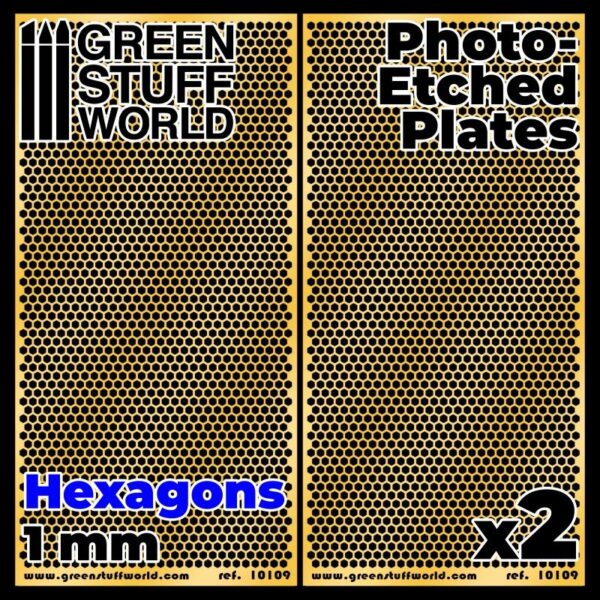 Green Stuff World    Photo-etched Plates - Large Hexagons - 8436574506082ES - 8436574506082