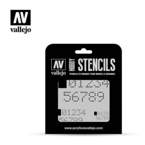 Vallejo    AV Vallejo Stencils - Digital Numbers - VALST-SF004 - 8429551986595