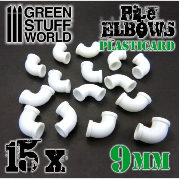 Green Stuff World    Plasticard Pipe ELBOWS 9mm - 8436554368204ES - 8436554368204