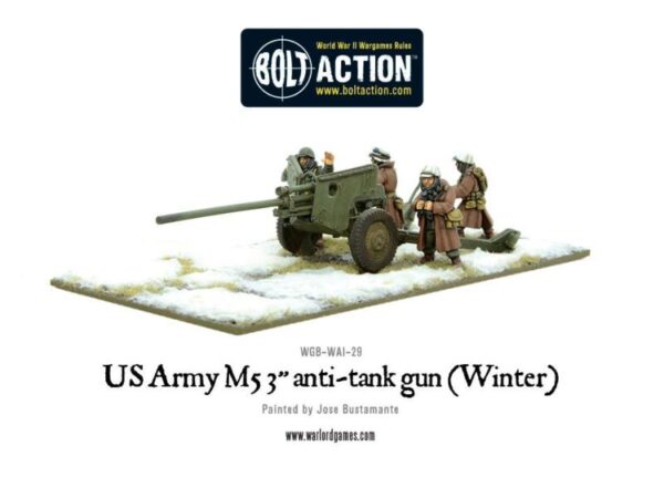 Warlord Games Bolt Action   US Army 3-inch anti-tank gun M5 (winter) - WGB-WAI-29 - 5060393703648