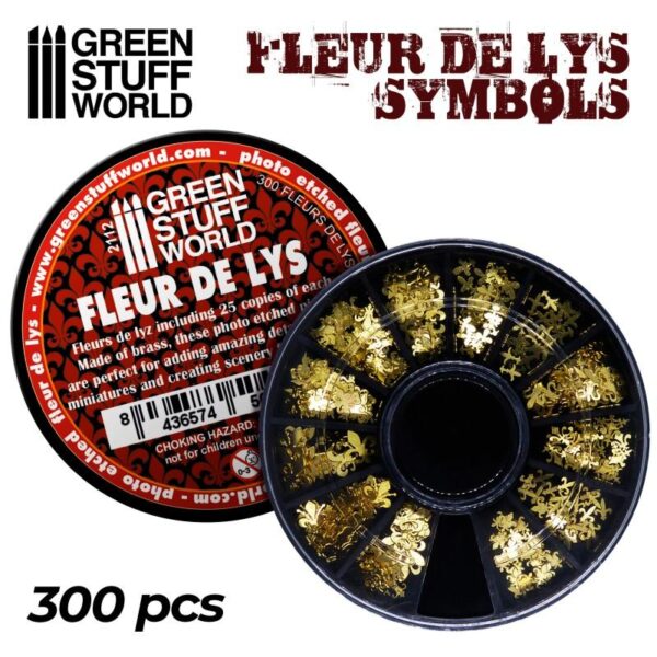 Green Stuff World    Etched Brass Fleur de Lys Symbols - 8436574504712ES - 8436574504712