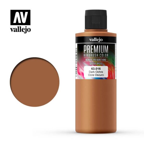 Vallejo    AV Vallejo Premium Color - 200ml - Opaque Dark Ochre - VAL63016 - 8429551630160