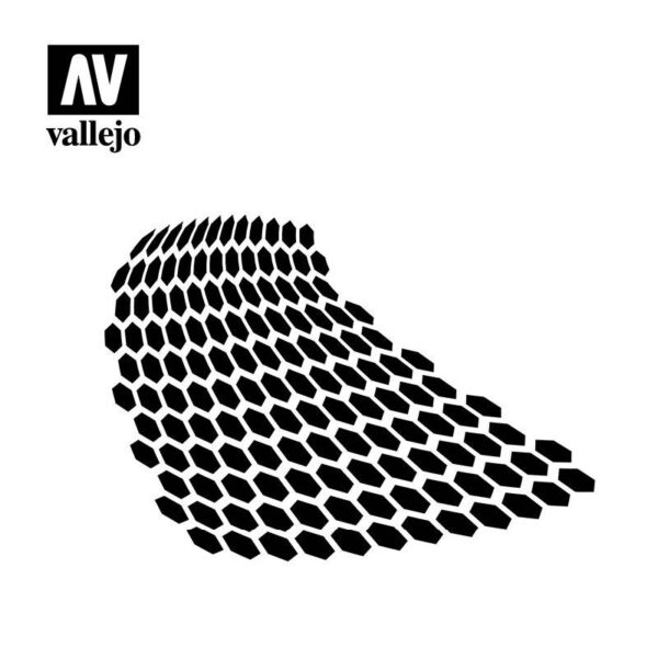 Vallejo    AV Vallejo Stencils - Distorted Honeycomb - VALST-SF003 - 8429551986588