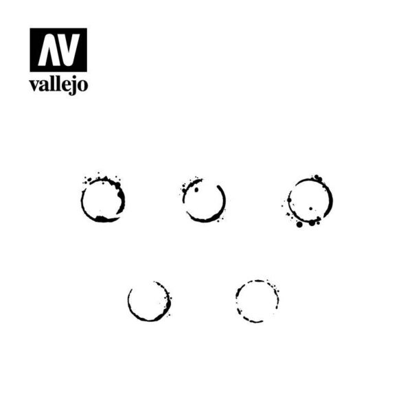 Vallejo    AV Vallejo Stencils - 1:35 Drum Oil Marks - VALST-AFV002 - 8429551986380