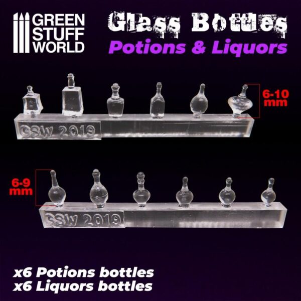 Green Stuff World    Potion and Liquor Bottles Resin Set - 8436574505603ES - 8436574505603