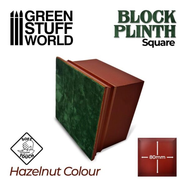 Green Stuff World    Square Top Display Plinth 8x8 cm - Hazelnut Brown - 8435646500645ES - 8435646500645
