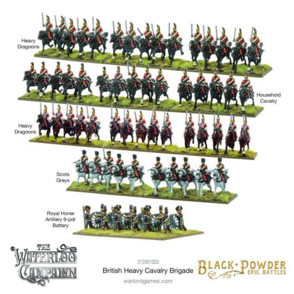 Warlord Games Black Powder Epic Battles   Black Powder Epic Battles: Waterloo - British Heavy Cavalry Brigade - 312001003 - 5060572509900