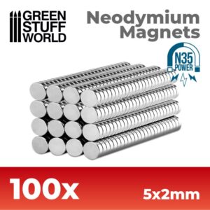 Green Stuff World    Neodymium Magnets 5x2mm - 100 units (N35) - 8436554365623ES - 8436554365623