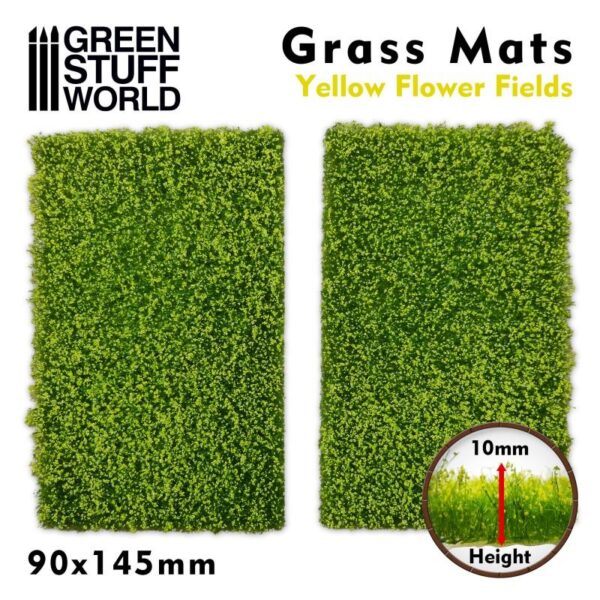 Green Stuff World    Grass Mat Cutouts - Yellow Flower Field - 8436574508406ES - 8436574508406